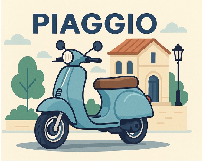 Piaggio es un fabricante italiano de motocicletas y ciclomotores, entre las que destaca la famosa Vespa.
